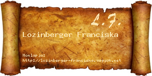 Lozinberger Franciska névjegykártya